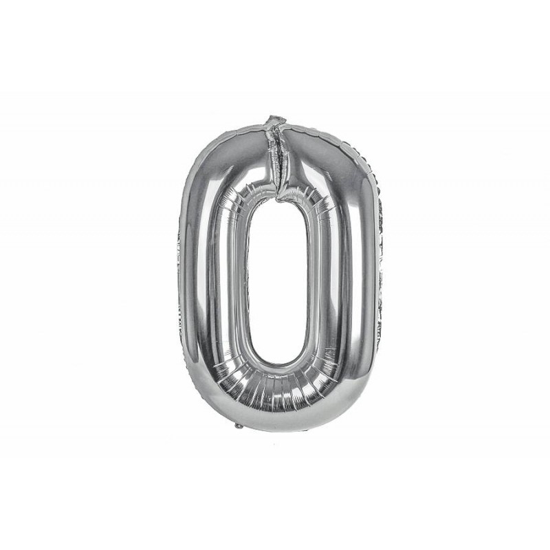 Воздушный шар в форме цифры серебро 