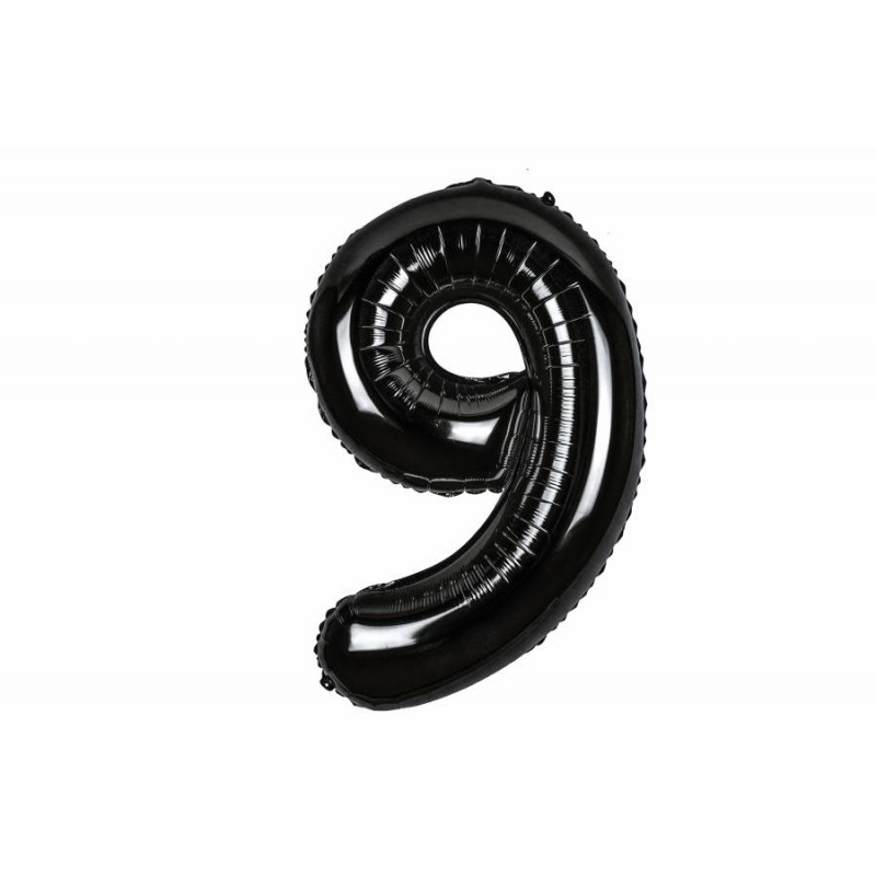Воздушный шар в форме цифры черный 