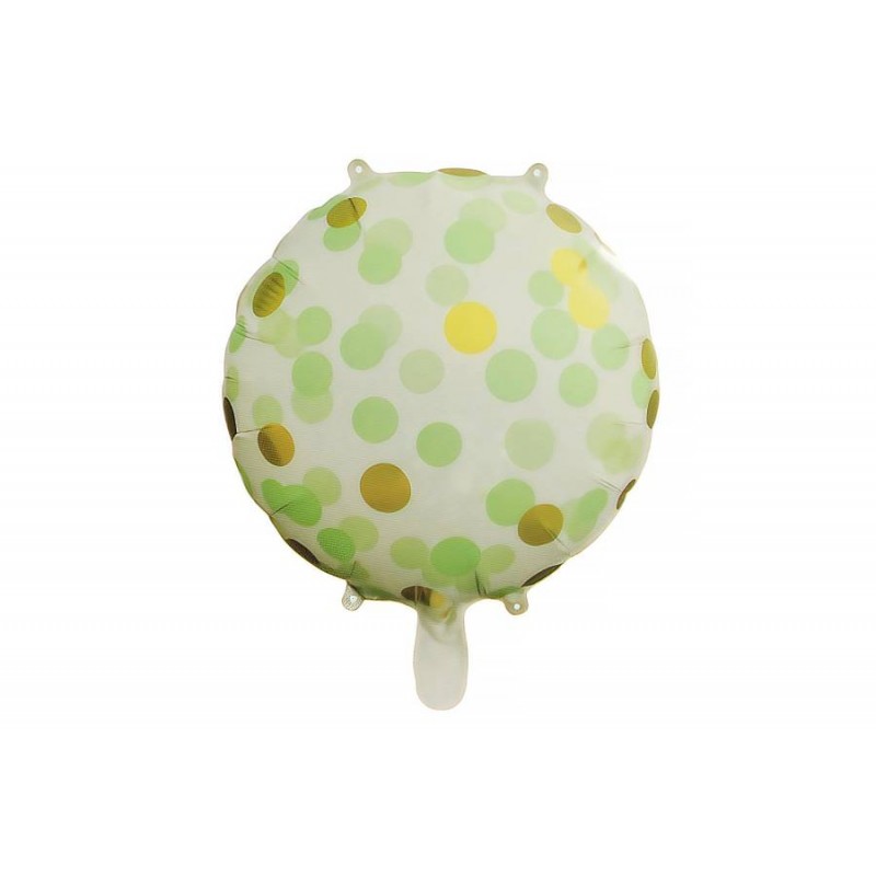 Воздушный шар в зеленый горошек (45см) 5-89031