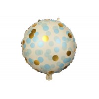 Воздушный шар в голубой горошек (45см) 5-89062