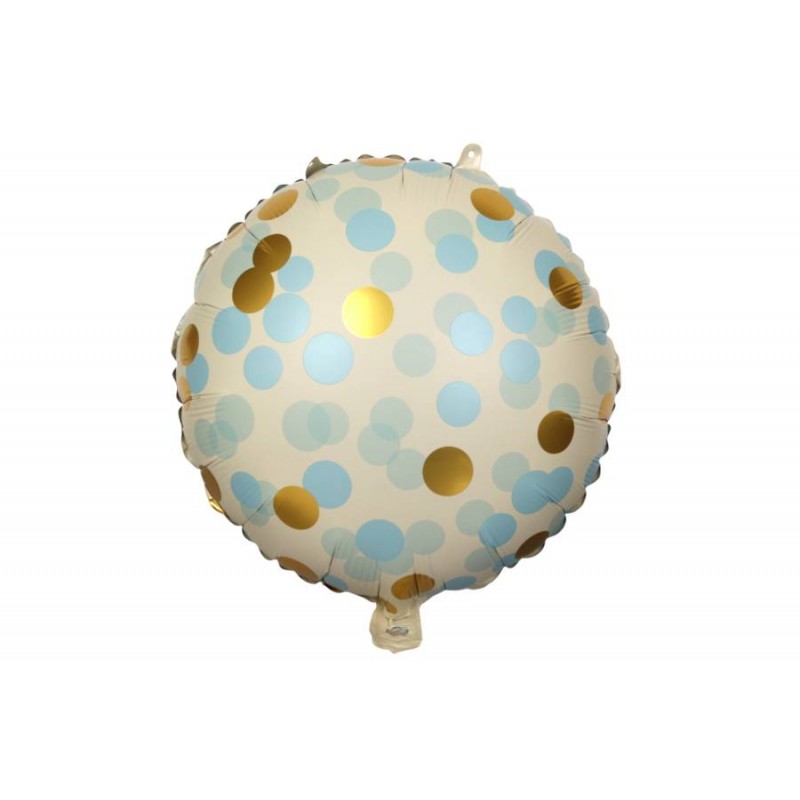 Воздушный шар в голубой горошек (45см) 5-89062