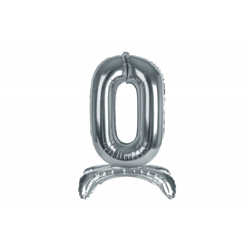 Воздушный шар цифра серебро 