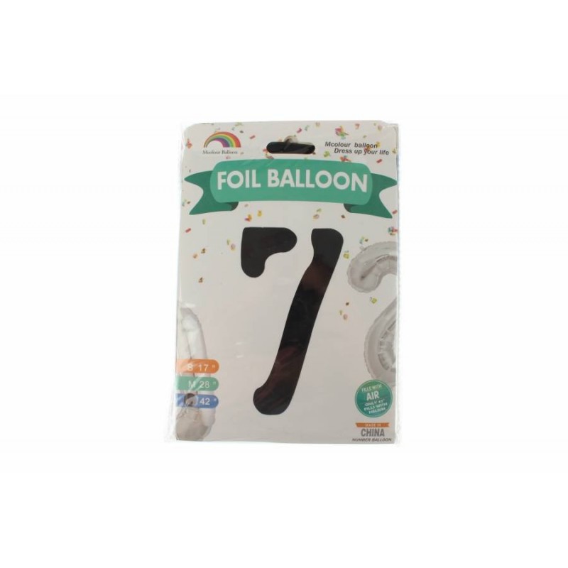 Воздушный шар в форме цифры черный 