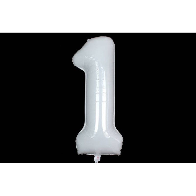 Воздушный шар в форме цифры белый 