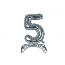 Воздушный шар цифра серебро 