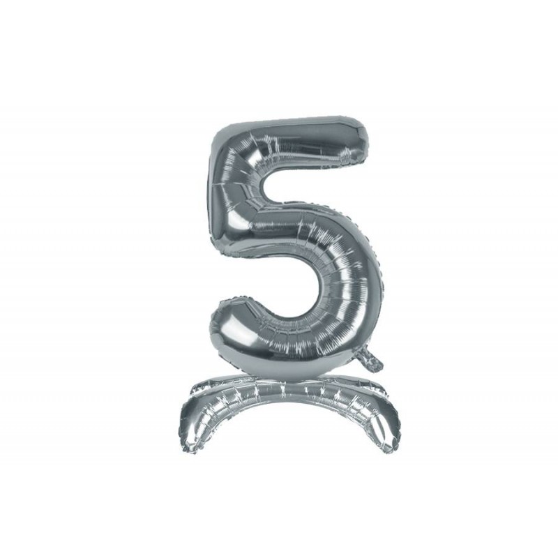 Воздушный шар цифра серебро 