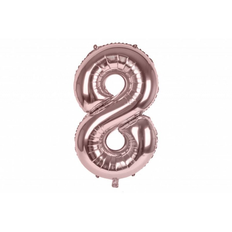 Воздушный шар в форме цифры розовое золото 