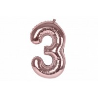 Воздушный шар в форме цифры розовое золото  