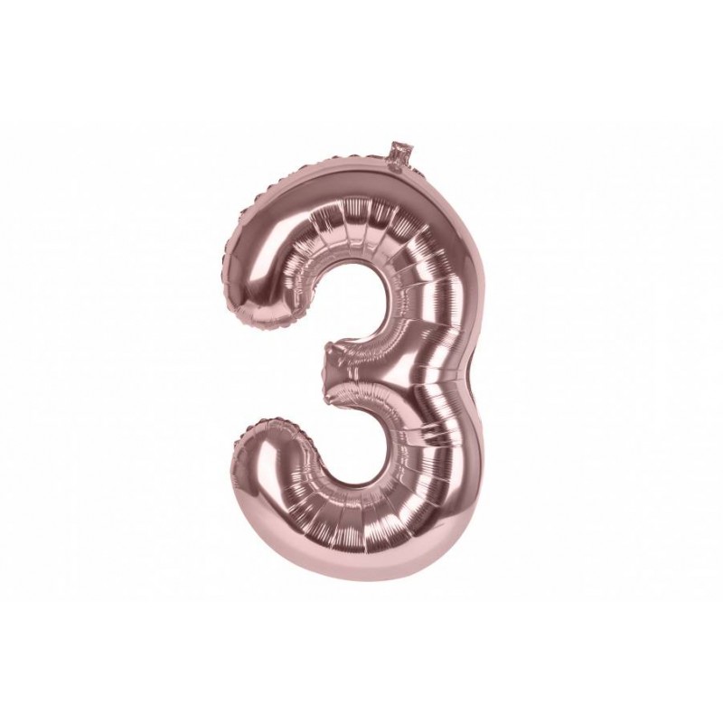 Воздушный шар в форме цифры розовое золото  