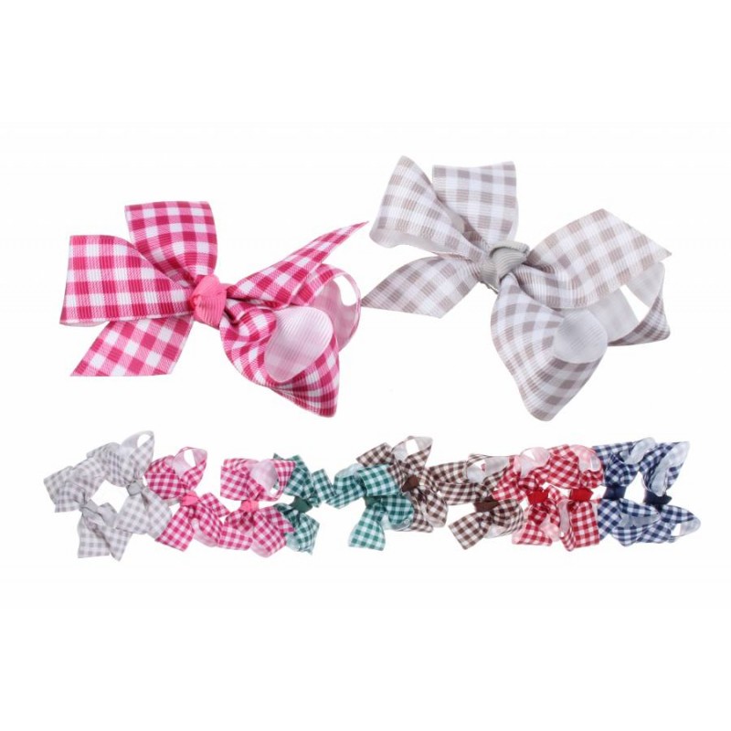 Заколка для волос в виде банта в клетку