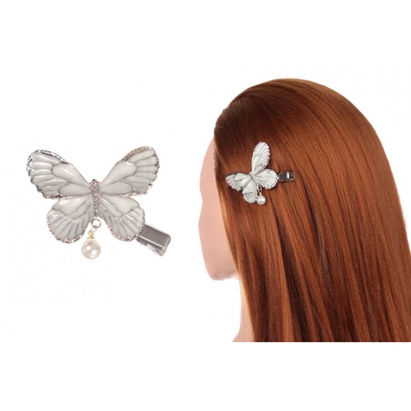 Заколка бабочка мнталлическая 4,5см 1-207347